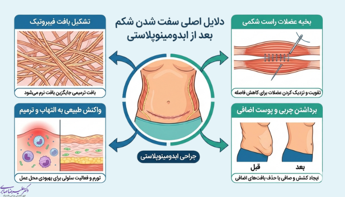 دلایل اصلی سفت شدن شکم بعد از ابدومینوپلاستی