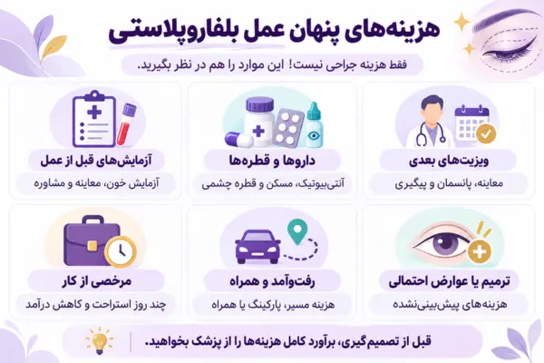 هزینههای پنهان عمل بلفاروپلاستی کدامند؟